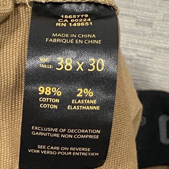 CAT Caterpillar Utility Work Pants Mens 38 x 30 Brown Flex Waistband Cell Pocket - Picture 14 of 16